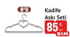 KADİFE ASKI SETİ 5'Lİ fiyat ve kampanya bilgisi